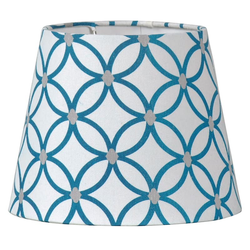 Blue & White Patterned Accent Lamp Shade, 10x7