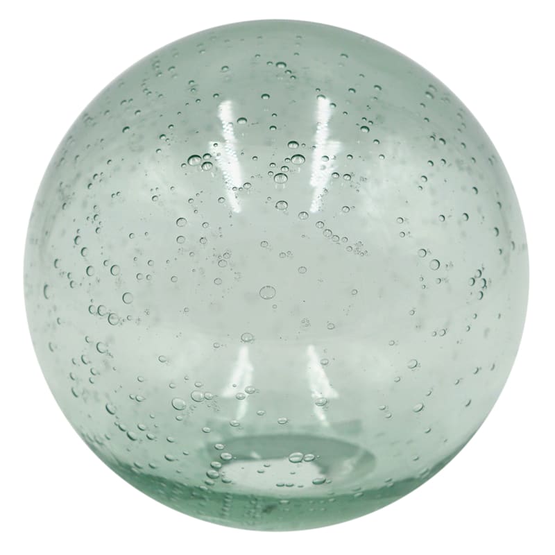 Green Bubble Recycled Glass Orb Decor, 5"