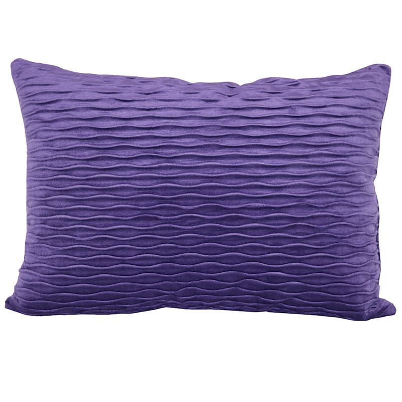 Blue Ripple Textured Plush Throw Pillow, 14x20