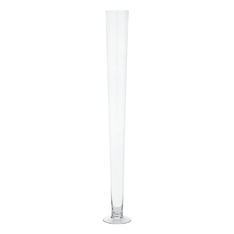 Clear Glass Floor Vase, 40"