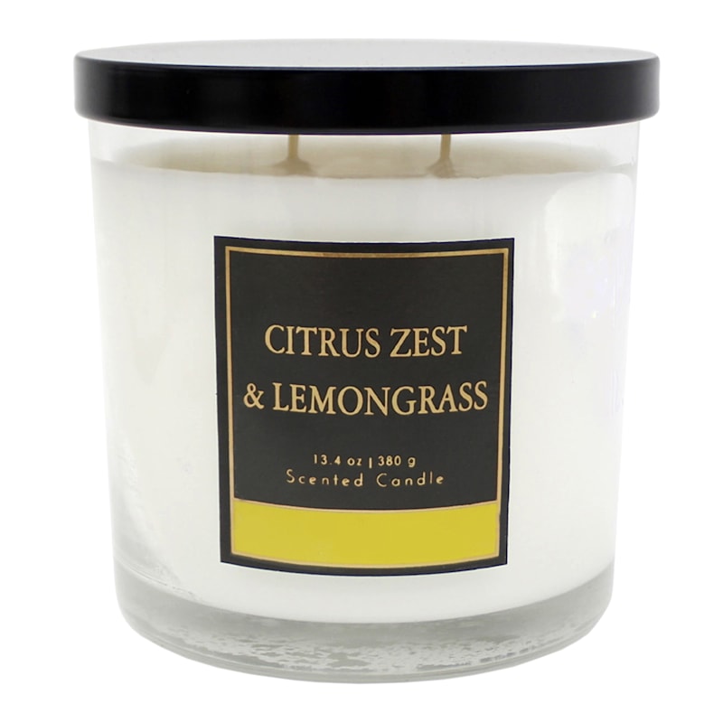 Citrus Zest Lemongrass Scented Jar Candle, 13.4oz