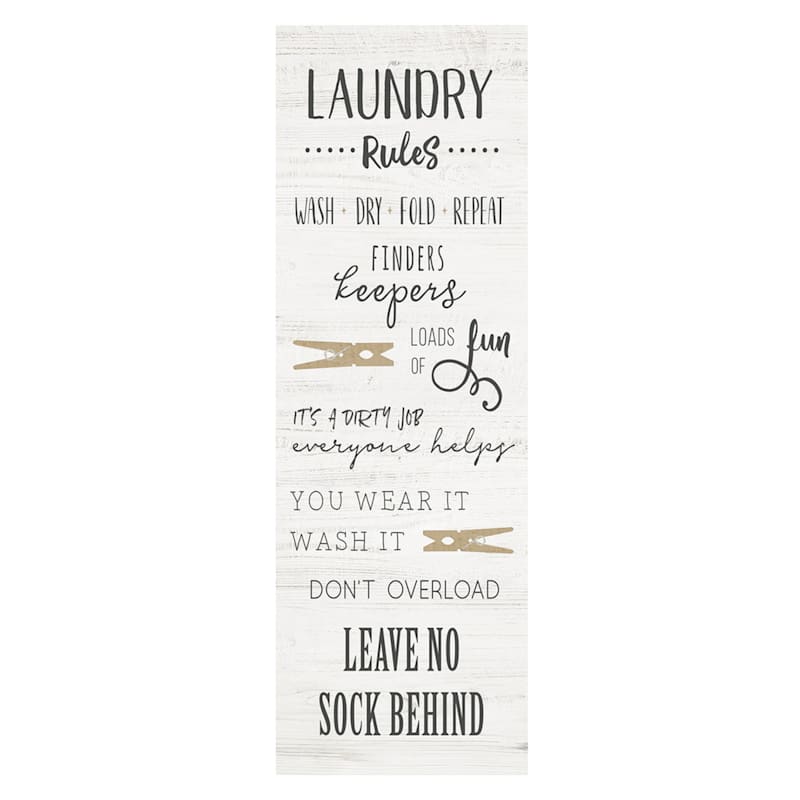 12X36 Laundry Rules Canvas Wall Art