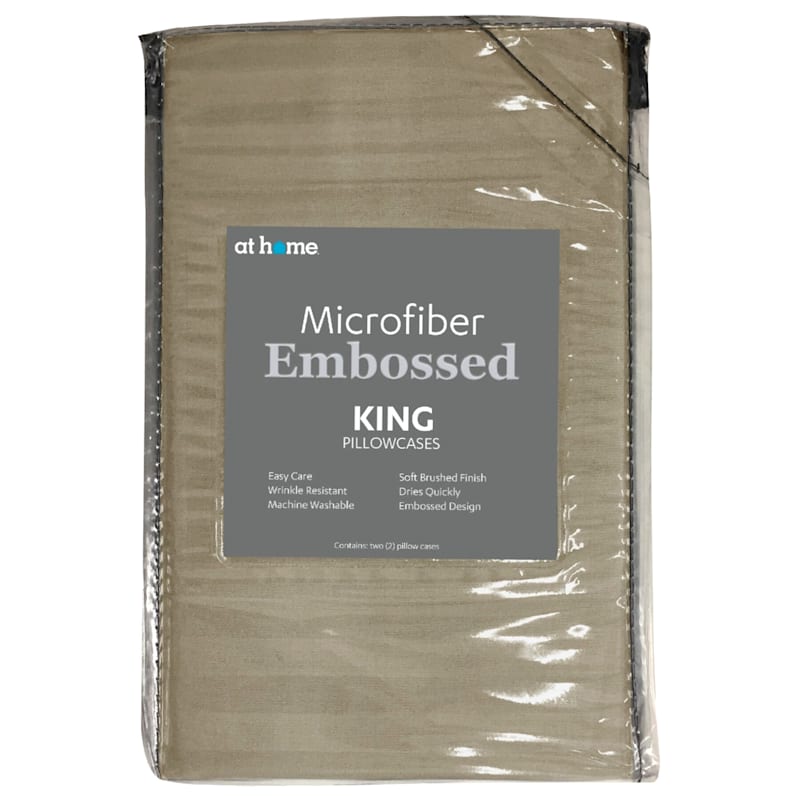 Taupe Microfiber 2-Piece Pillow Case King 20X36