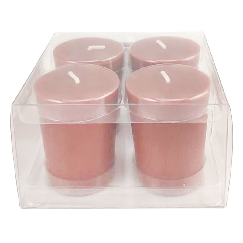 4-Pack Rust Unscented Votive Candles, 2"