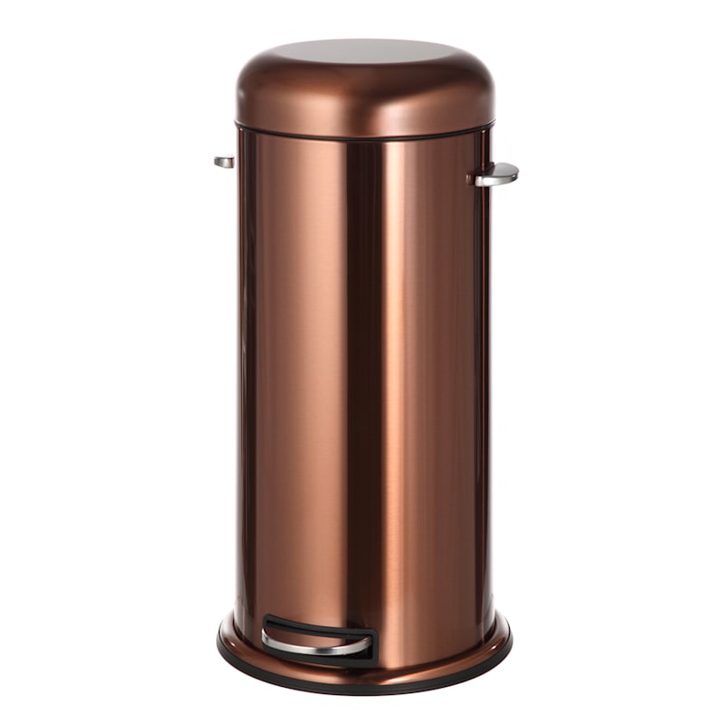 30L Round Retro Pedal Bin Copper Stainless Steel