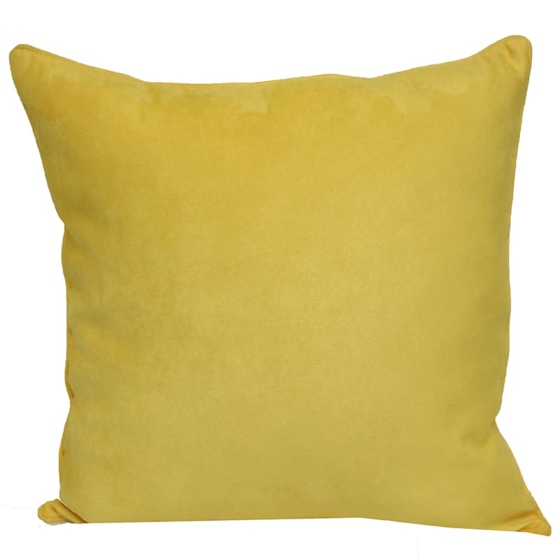 Yellow Suede Throw Pillow, 18"