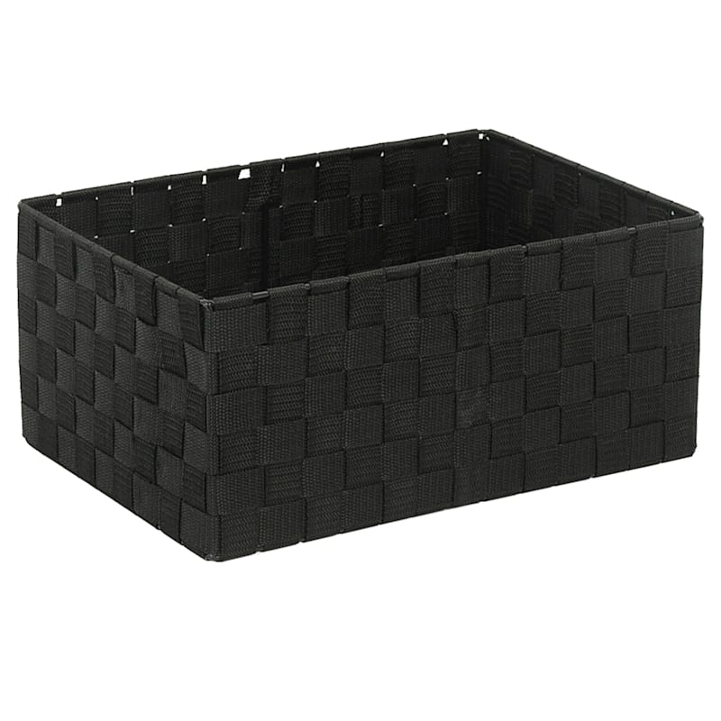 Black Weave Under the Bed Storage Basket, Small