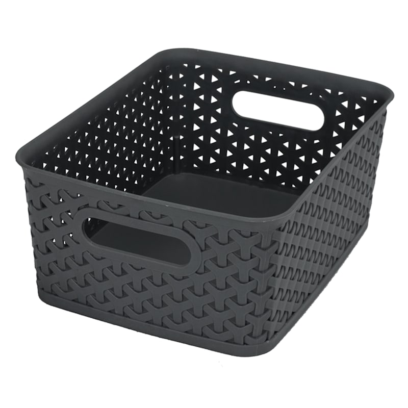 Black Y-Weave Storage Basket, Medium