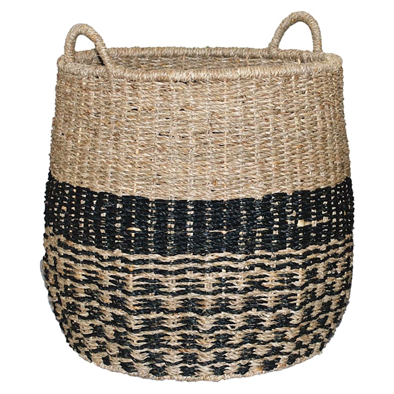 Round Woven Seagrass Storage Basket, Large