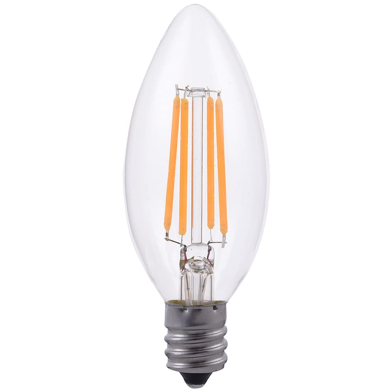 Filament Candle Bulb 4W 120V 2700K Clear Dimmer 320Lm E12 2-Pack