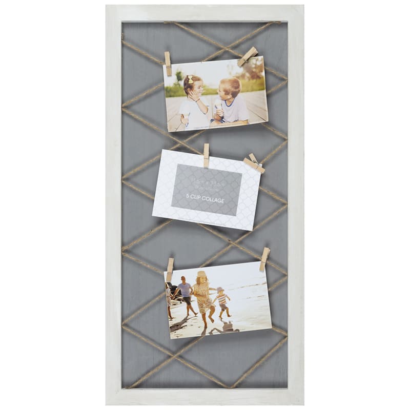 12X24 String Collage With Clothespin Photo Clips