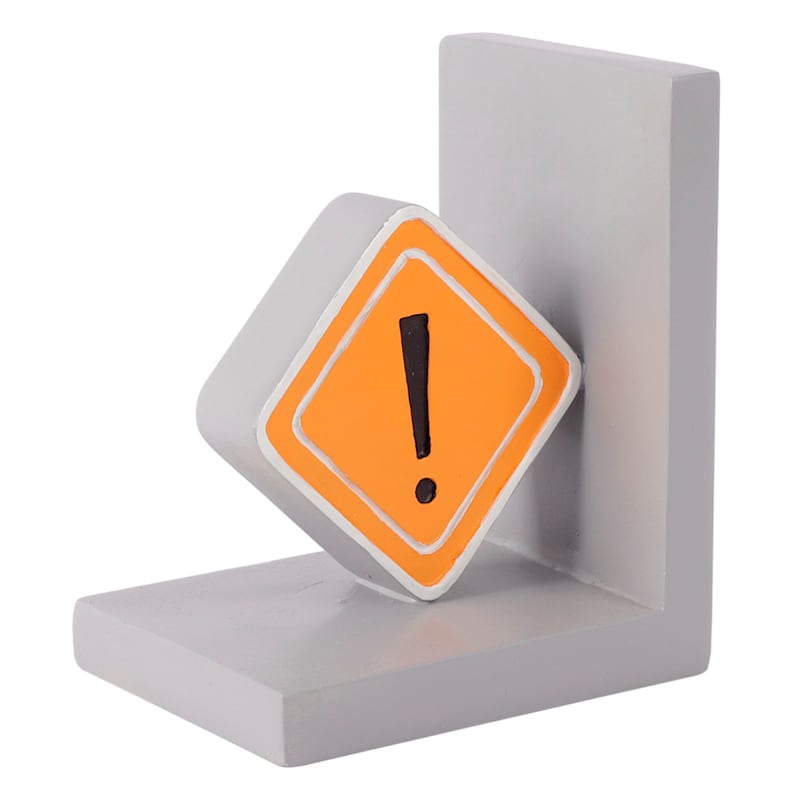 Warning Sign Bookend, 5"