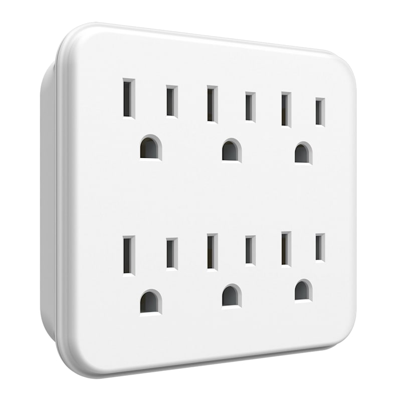 6-Outlet Wall Tap White