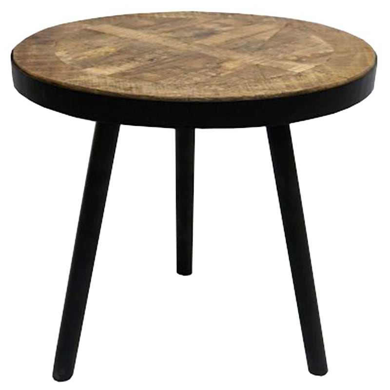 Modern Saffron Wooden & Metal Side Table