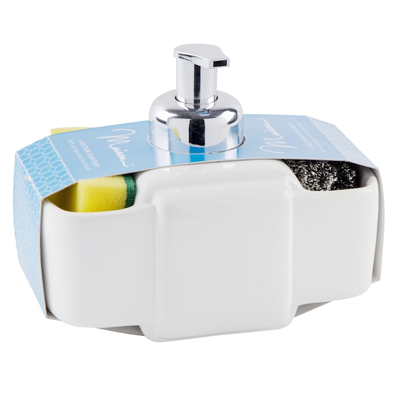 3-Part Soap Dispenser & Sponge Holder