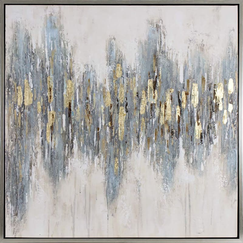 Framed Abstract with Gold Enhanced Canvas Wall Art, 24x24