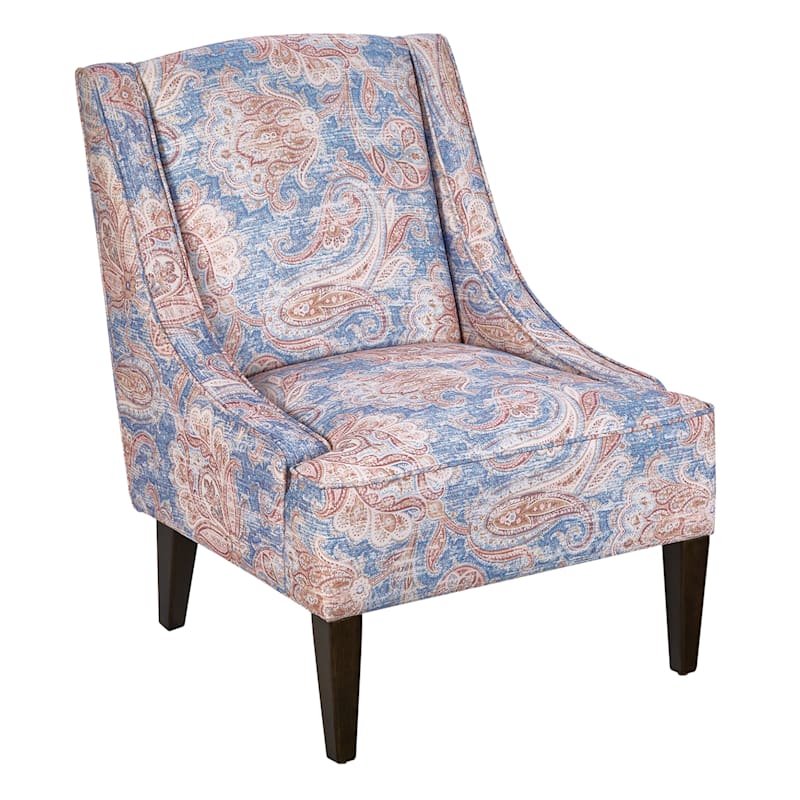Kayson Blue Jacobean Upholstered Accent Chair