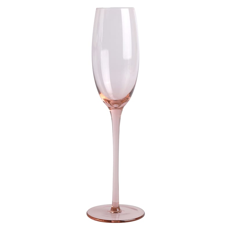 Pink Glass Champagne Flute