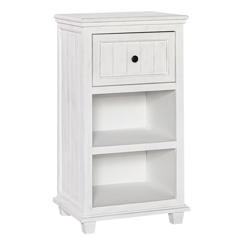 White Single Drawer Side Table