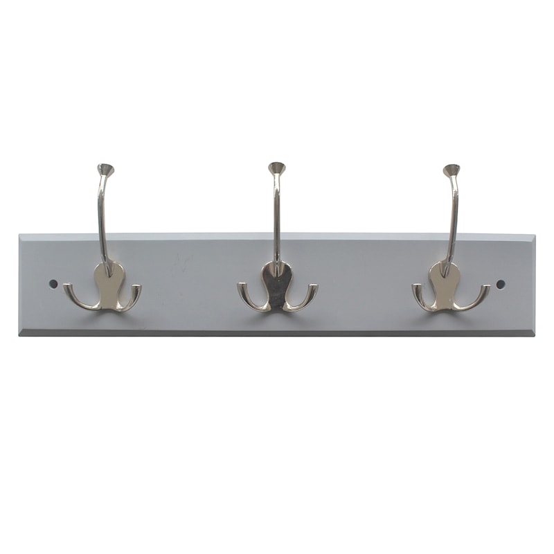 3-Hook Triple Wall Hanger, Grey