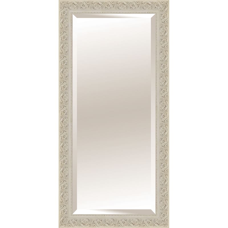 Rectangle Solid Wood Antique White, White Wood Frame Floor Mirror