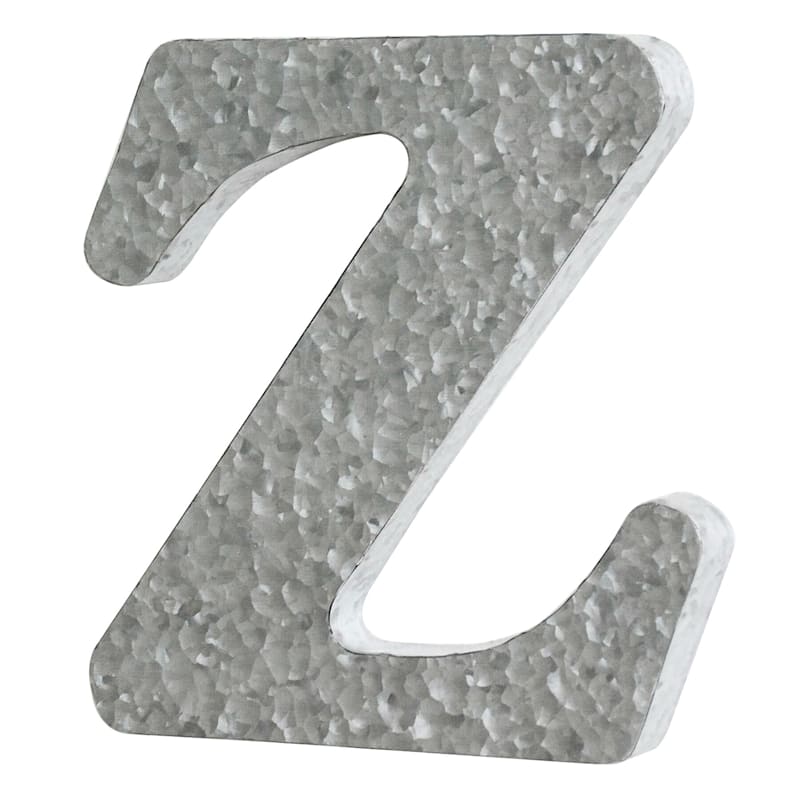 12" Galvanized Metal Monogram Wall Decor, Z