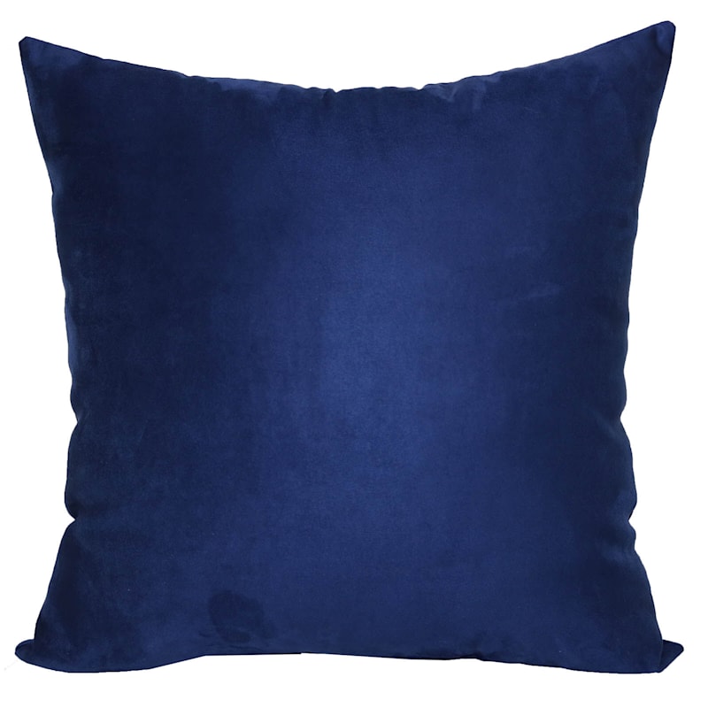Medieval Blue Suede Throw Pillow, 18"