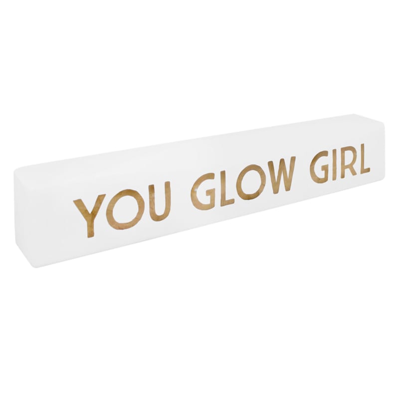 You Glow Girl White Ceramic Block, 2x12