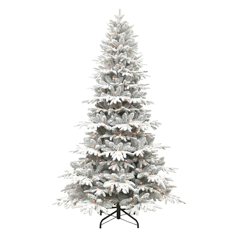 pre lit flocked christmas tree