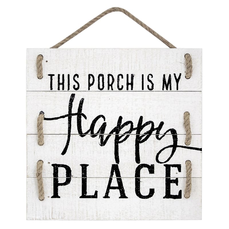 This Porch Is My Happy Place Wooden Outdoor Wall Sign, 12"