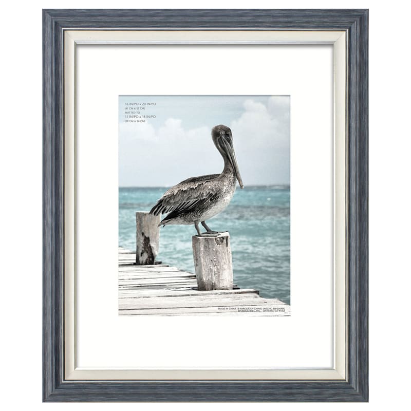 Miranda 16x20 Matted to 11x14 Poster Wall Frame, Turquoise & Silver