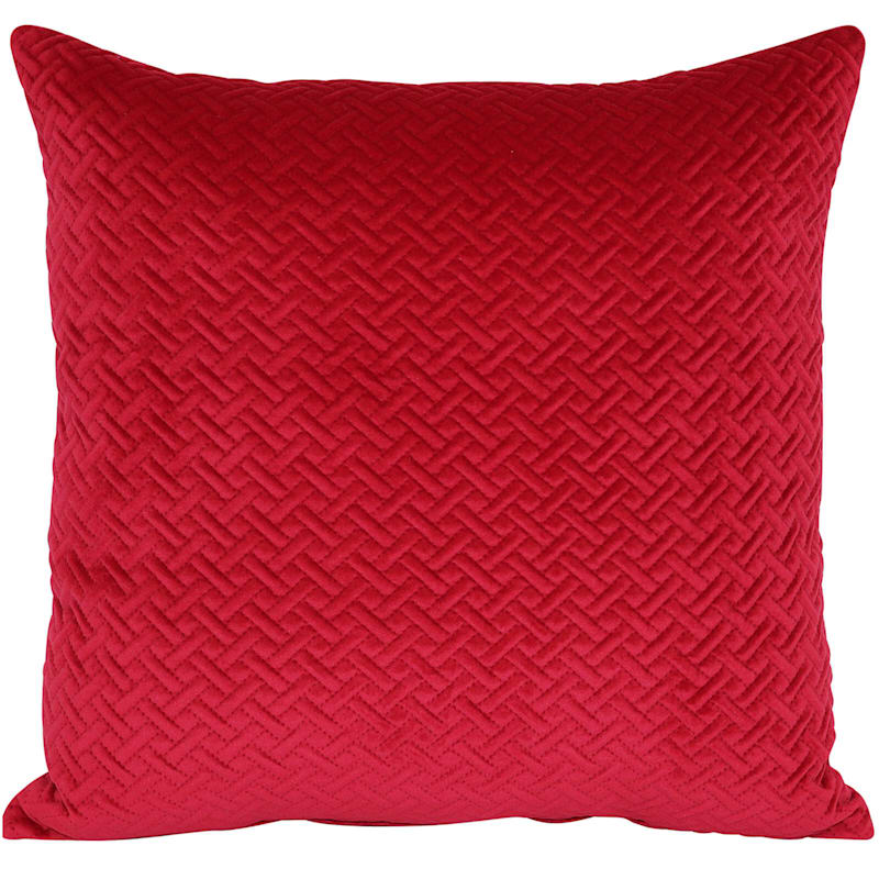 Wicker Park Red Pinsonic Plush Throw Pillow, 18"