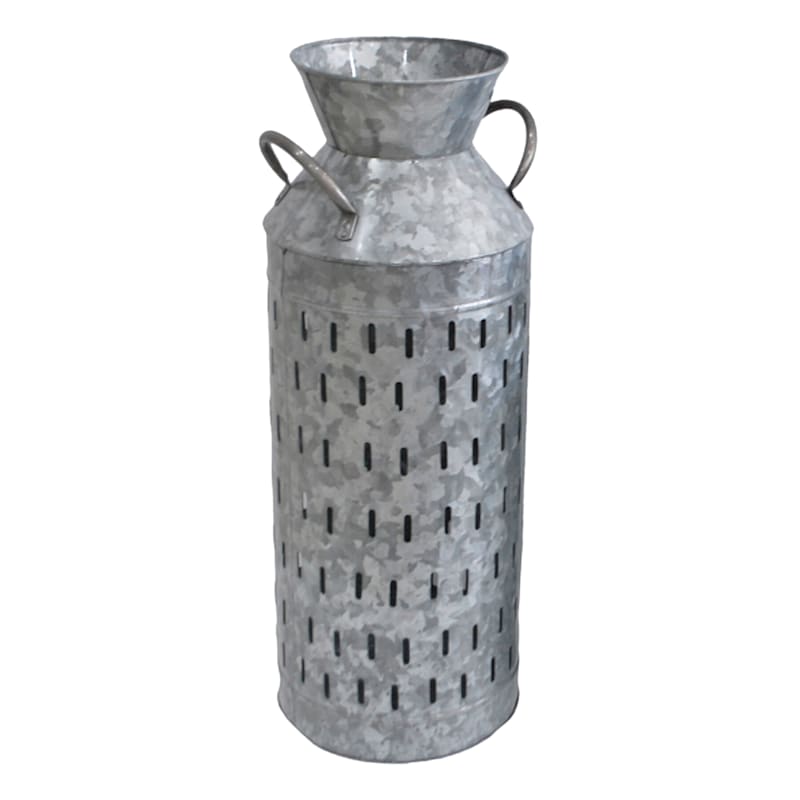 Galvanized Metal Vase, 23"