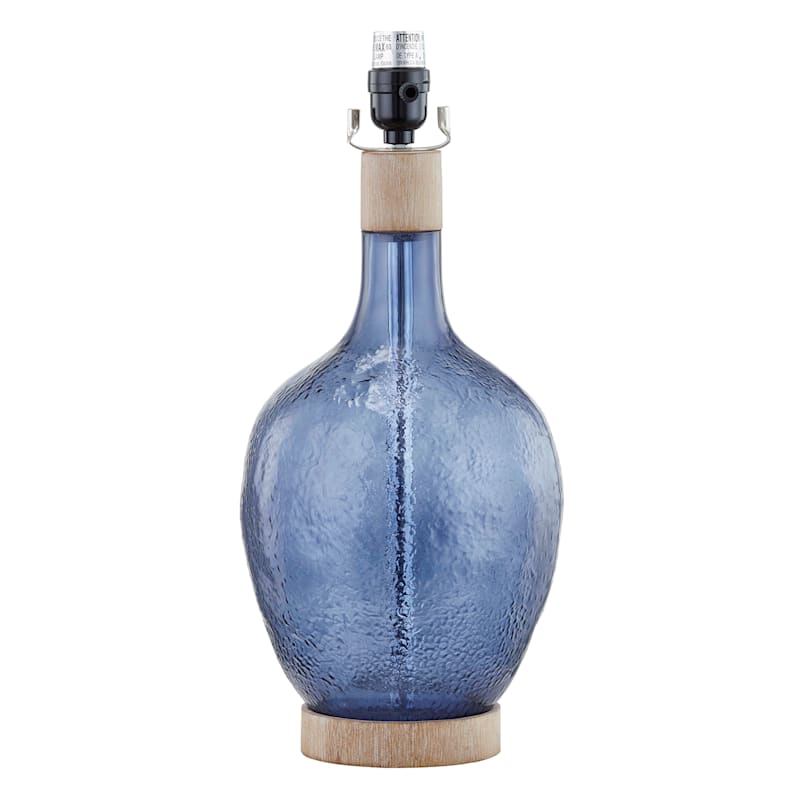 Blue Glass Textured Accent Lamp, 18"