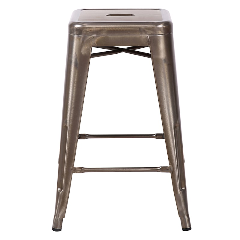 Copper Metal Counter Stool 24 At Home, 24 Inch Backless Metal Bar Stools