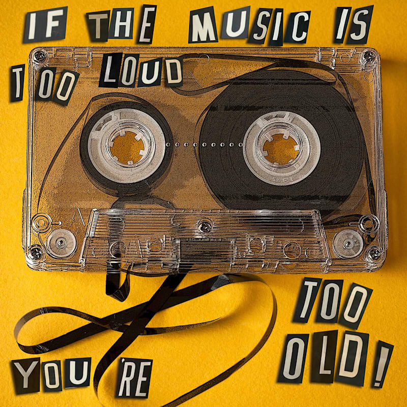 Music Too Loud Vintage Cassette Canvas Wall Art, 22"
