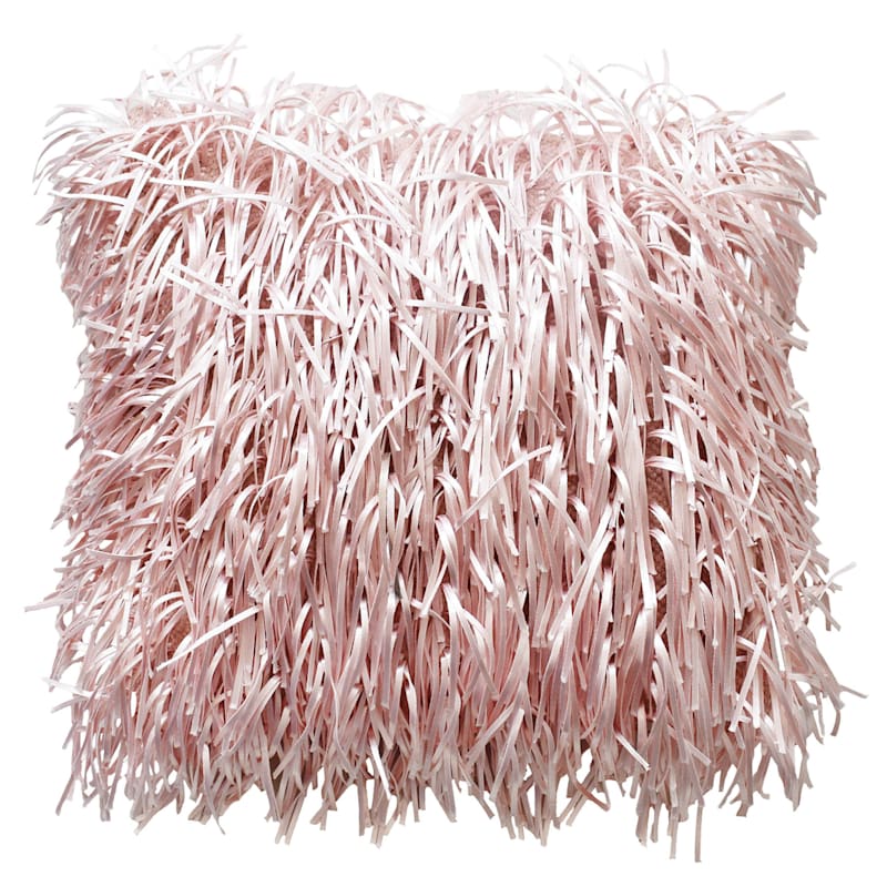 Pink hot sale shag pillow