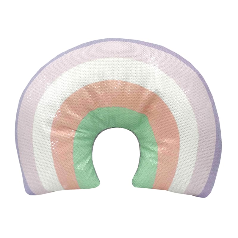 Rainbow Shimmer Plush Throw Pillow