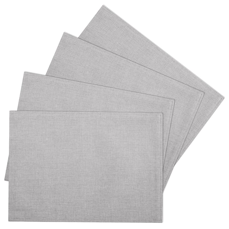 Set Of 4 Tweed Placemat Silver