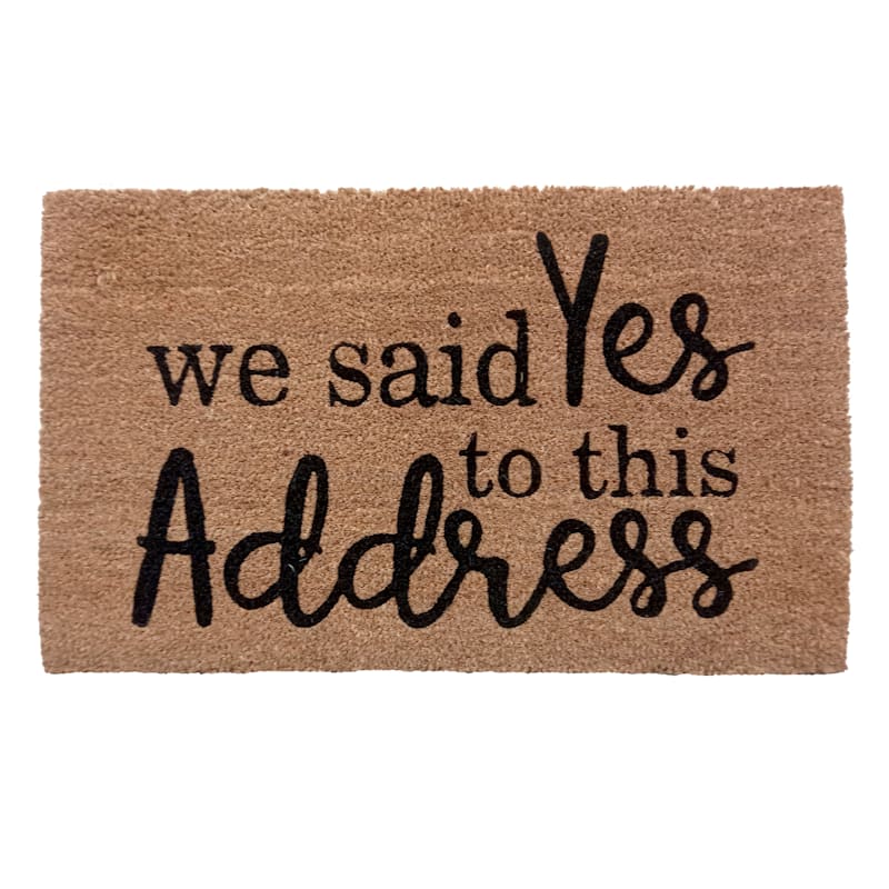 Yes to The Address Coir Mat, 18x30