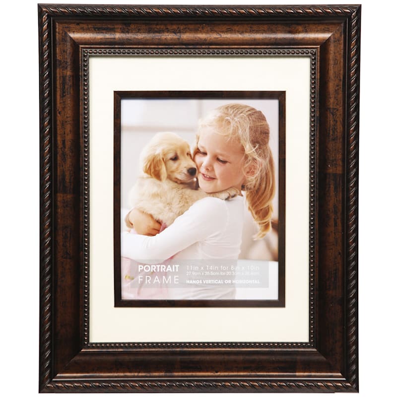 11X14 Matted To 8X10 Bronze Ornate Portrait Photo Frame
