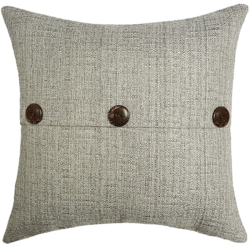 Fiddlestix Light Gray Premium Outdoor Throw Pillow, 18"