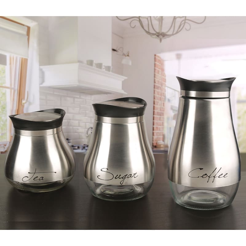 Contempo 3-Piece Silver Canisters