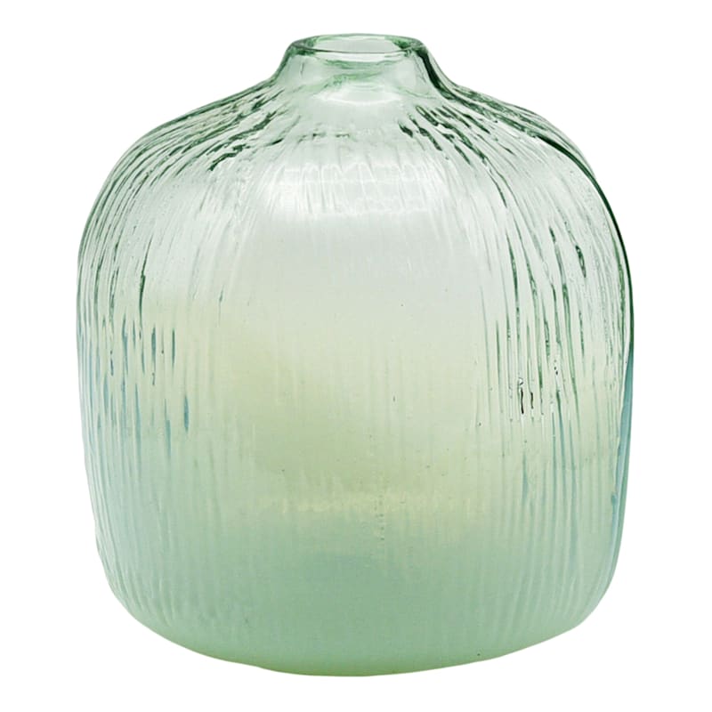 Opaque Green Glass Vase, 8"