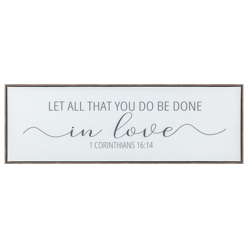 In Love Framed Canvas Wall Sign, 36x12