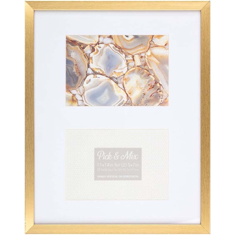 Pick & Mix Gold Linear Profile Floating Wall Frame, 11x14