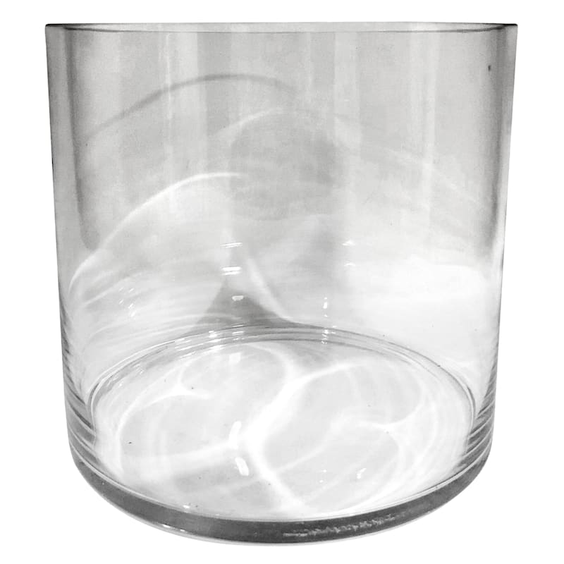 Clear Glass Cylinder Vase, 7"