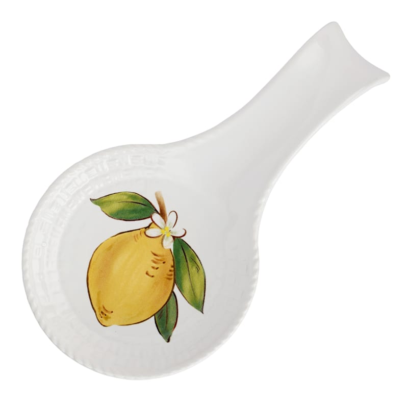 Lemon Print Ceramic Spoon Rest