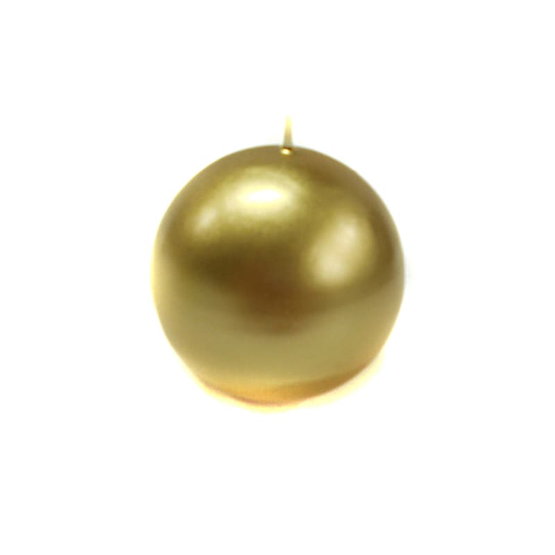 Metallic Gold Unscented Sphere Candle, 3"