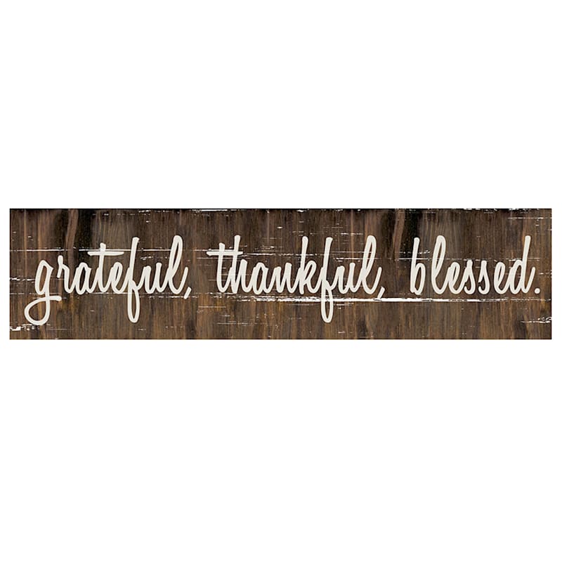 32X7 Grateful Thankful Blessed Wood Board Wall Art